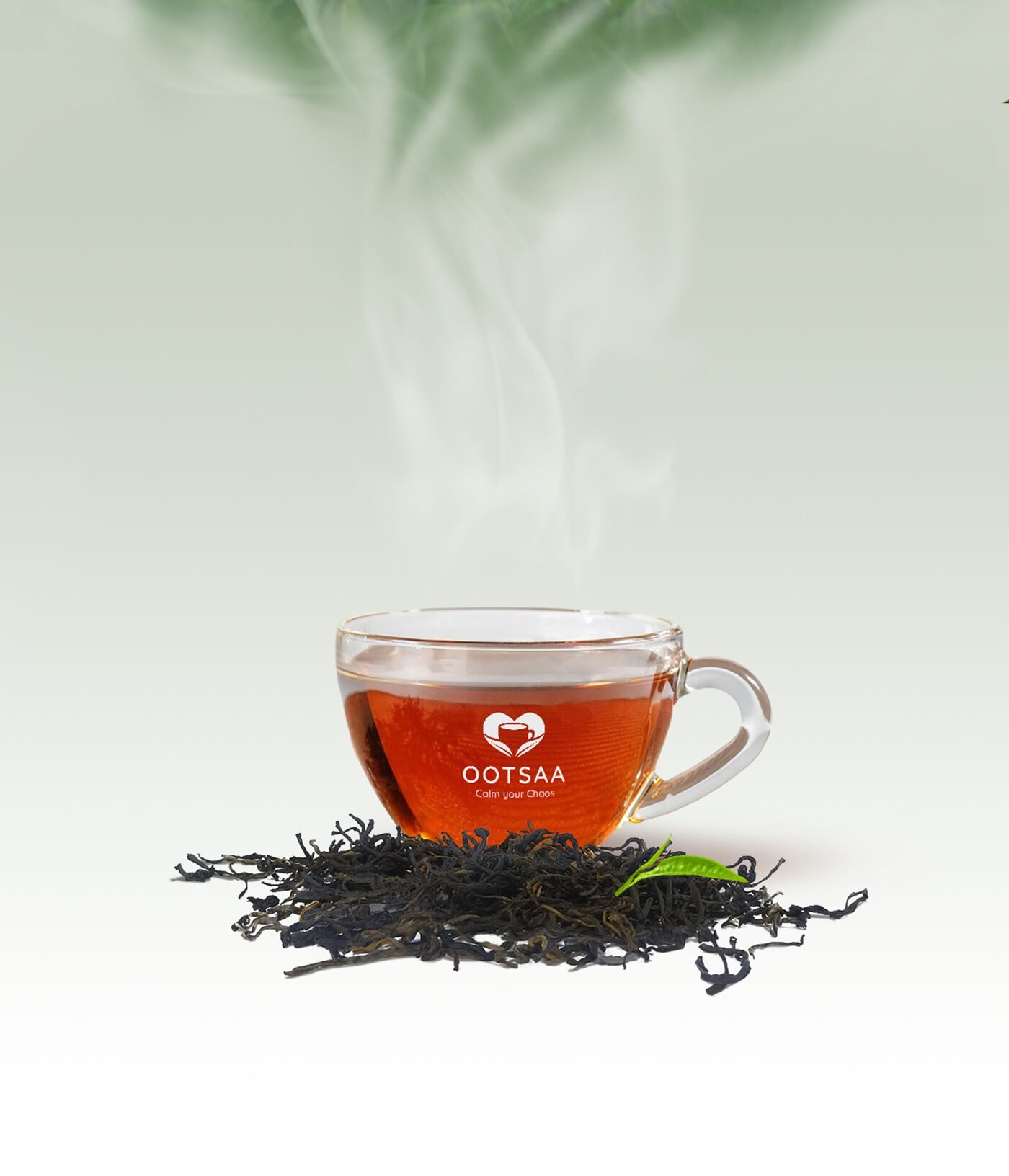 Freshly brewed Ootsaa tea with loose leaves